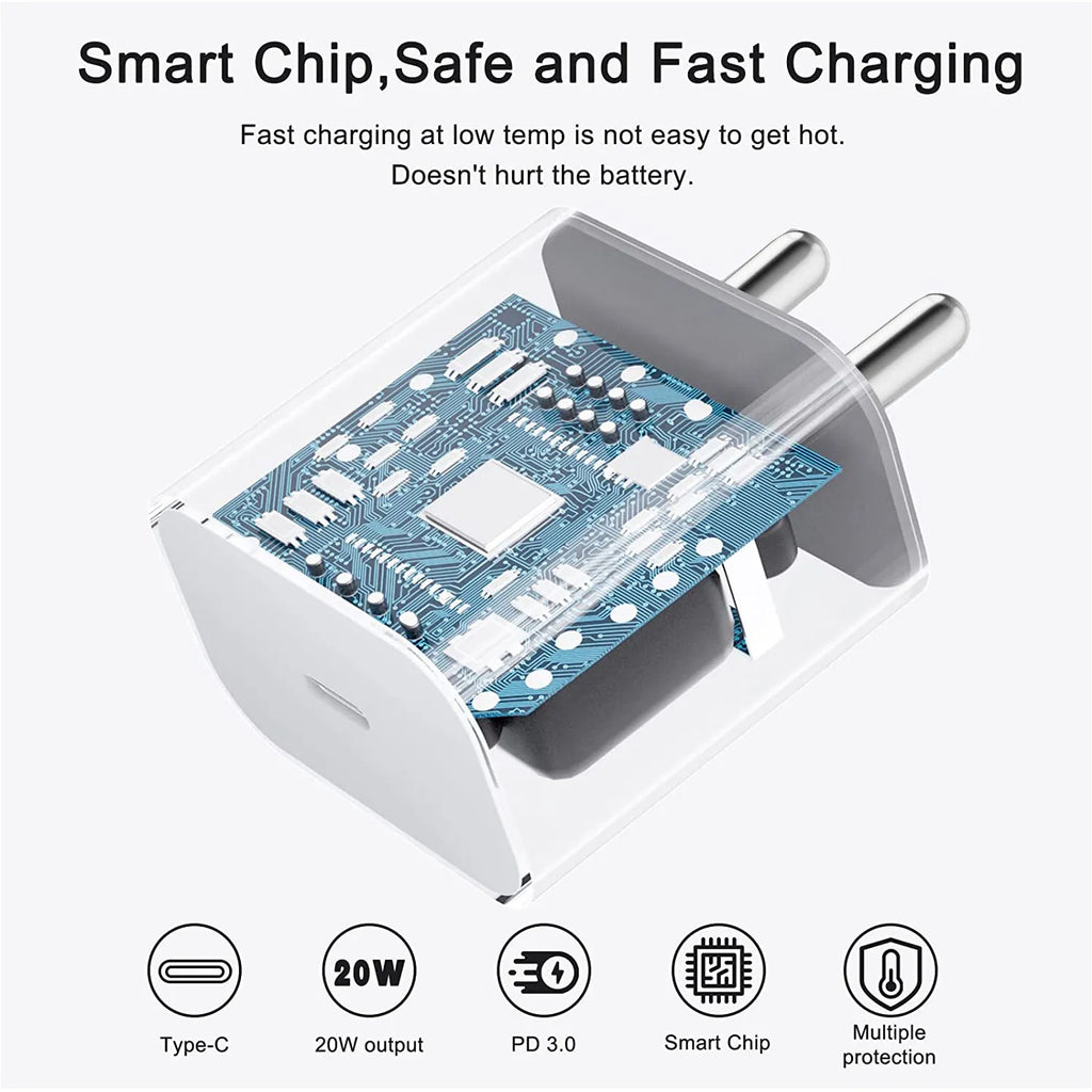 Muvit 20W USB-C Adapter with iWatch Charging Cable | Fast Charging Combo for Apple Devices