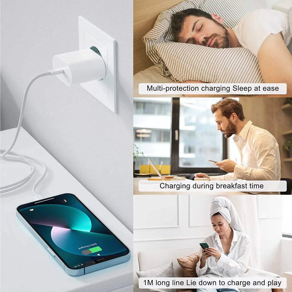 Muvit 20W USB-C Adapter with iWatch Charging Cable | Fast Charging Combo for Apple Devices