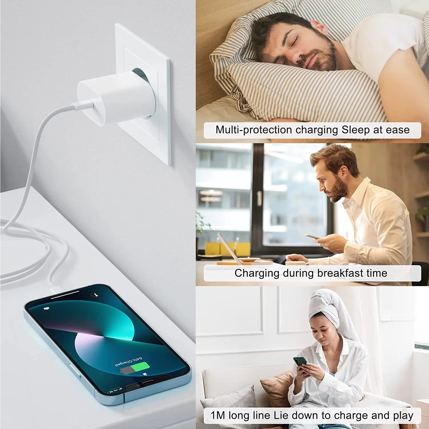 Muvit 20W USB-C Adapter with iWatch Charging Cable | Fast Charging Combo for Apple Devices