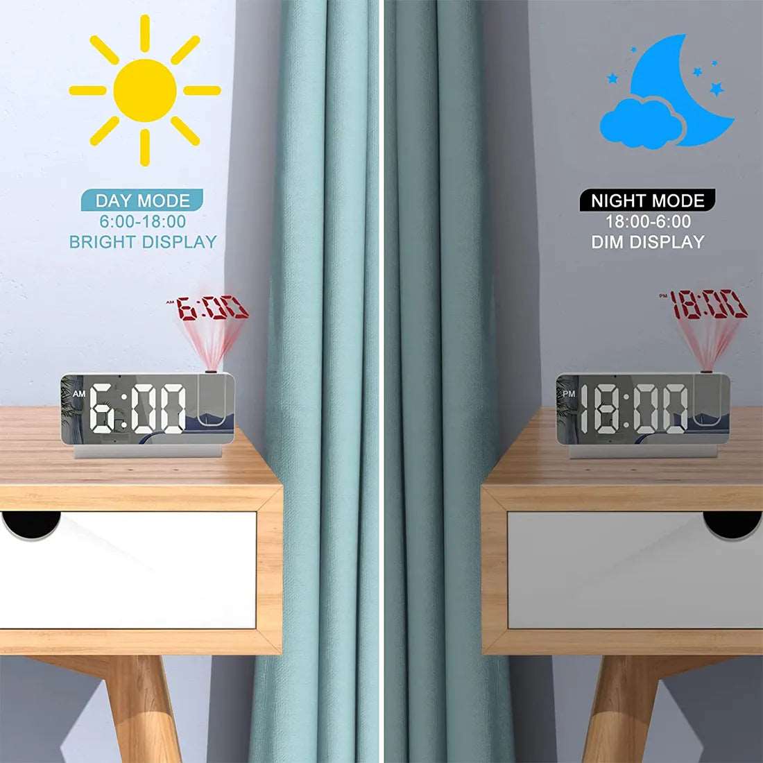 Muvit Projection Digital Alarm Clock For Bedroom