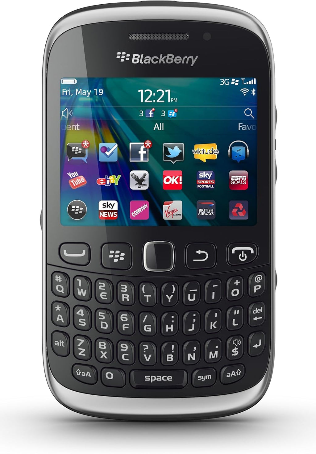 BlackBerry Curve 9320 Smartphone (Black/Silver) –  Compact Design, Factory Unlocked