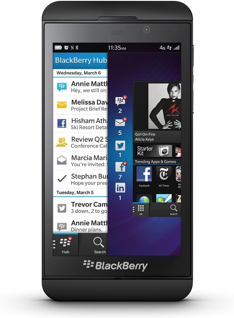 BlackBerry Z10 Smartphone (Black) – 16GB Storage, 2GB RAM, 4.2" Display, 8MP Camera