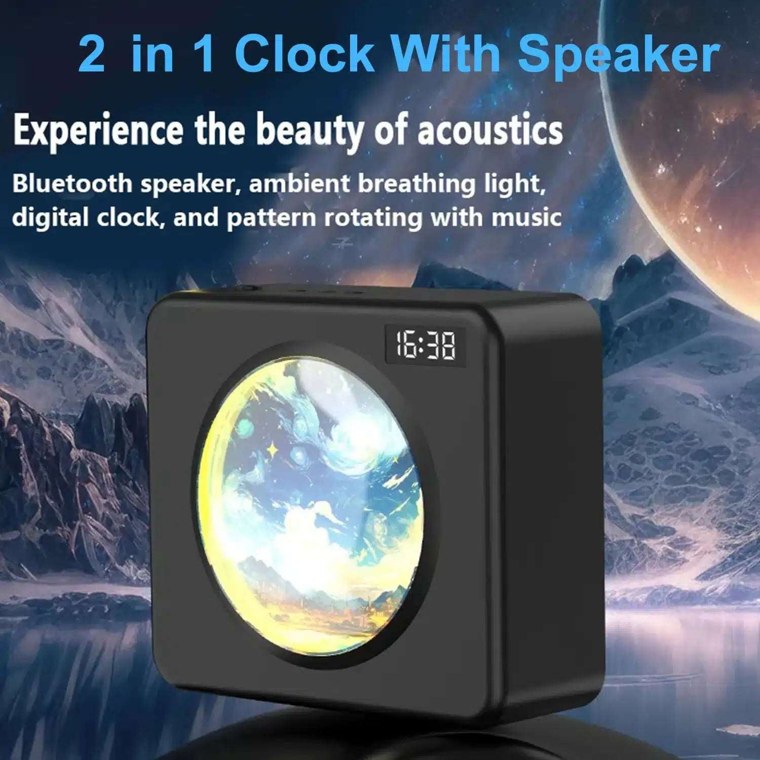 Muvit Bluetooth Wireless Speaker with Rotating RGB Screen Light