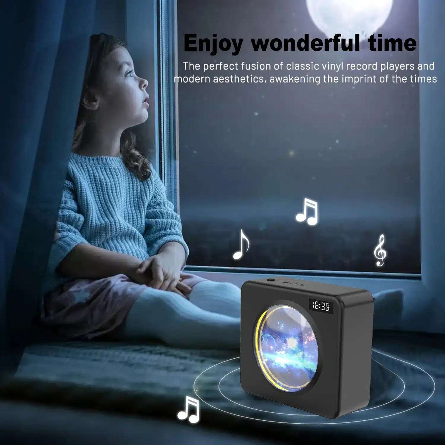 Muvit Bluetooth Wireless Speaker with Rotating RGB Screen Light