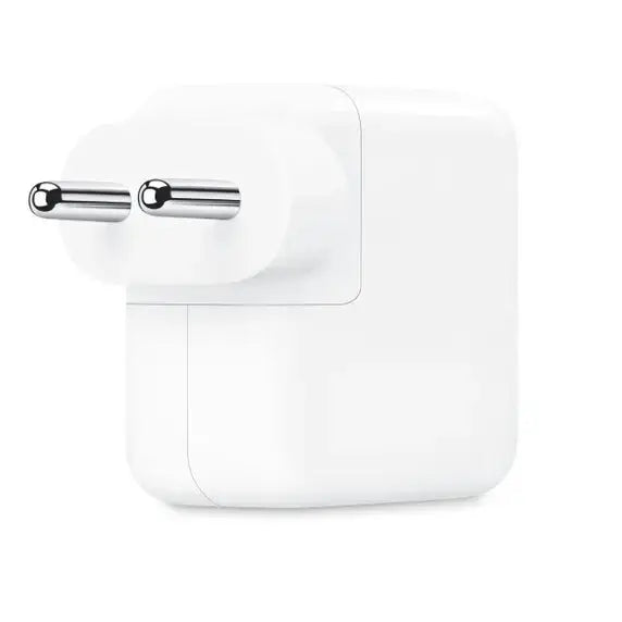 Muvit 35W dual USB-C power adapter with fast charging, PD 3.0 support, and advanced safety features. Compatible with iPhone, iPad, and Android devices.