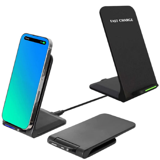 MUVIT 15W Fast Wireless Charger Foldable Stand Compatible for iphone 17 16 15 14 13 12 and 11 Series Charging Stand