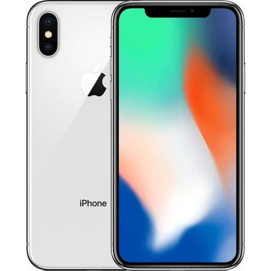 Apple iPhone X, 64GB, Silver - Unlocked (Renewed)
