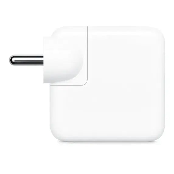Muvit 35W dual USB-C power adapter with fast charging, PD 3.0 support, and advanced safety features. Compatible with iPhone, iPad, and Android devices.
