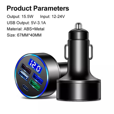 Muvit 20W Multi Port USB Car Charger Adapter