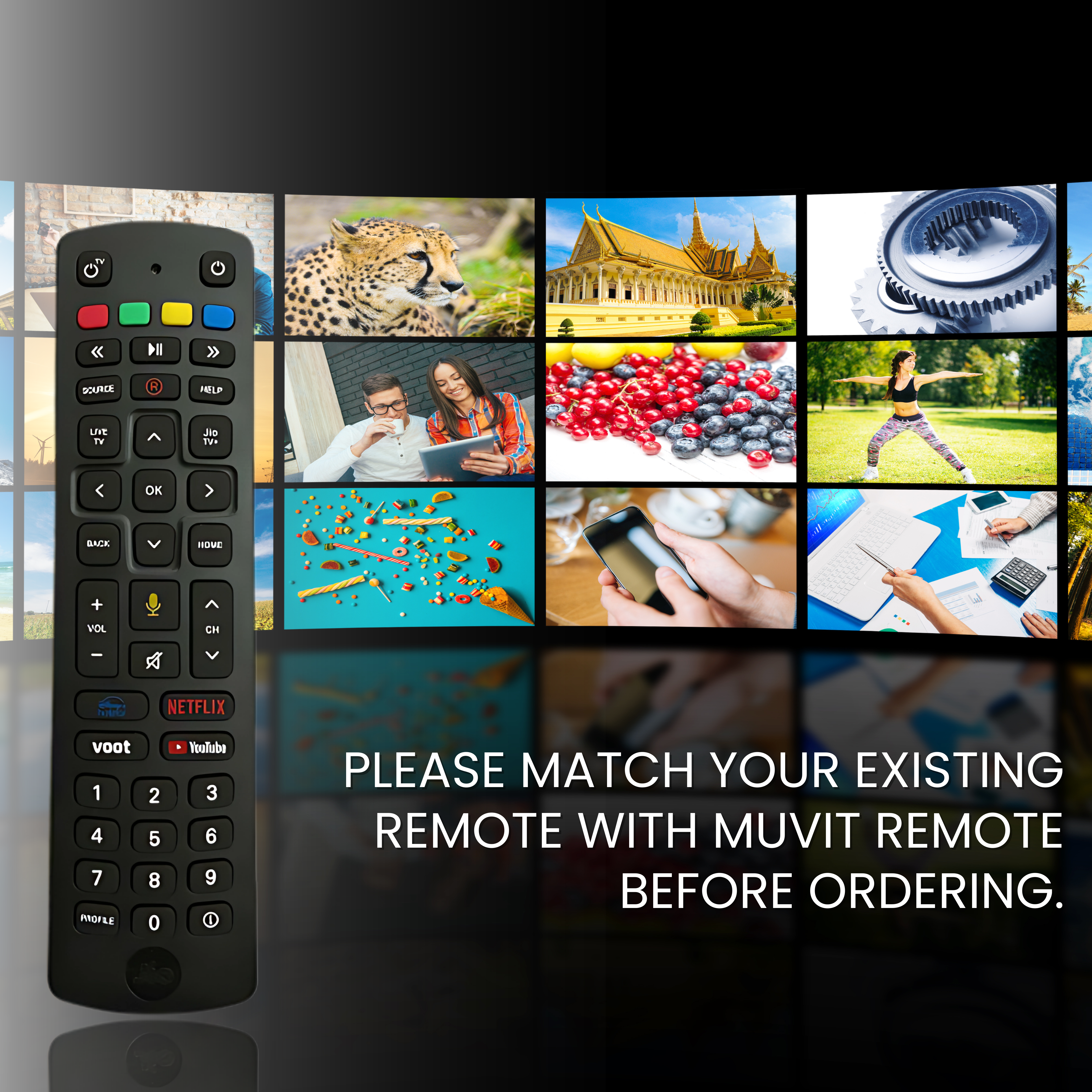 Muvit Bluetooth Remote Compatible for Jio Fiber Set Top Box Voice Command