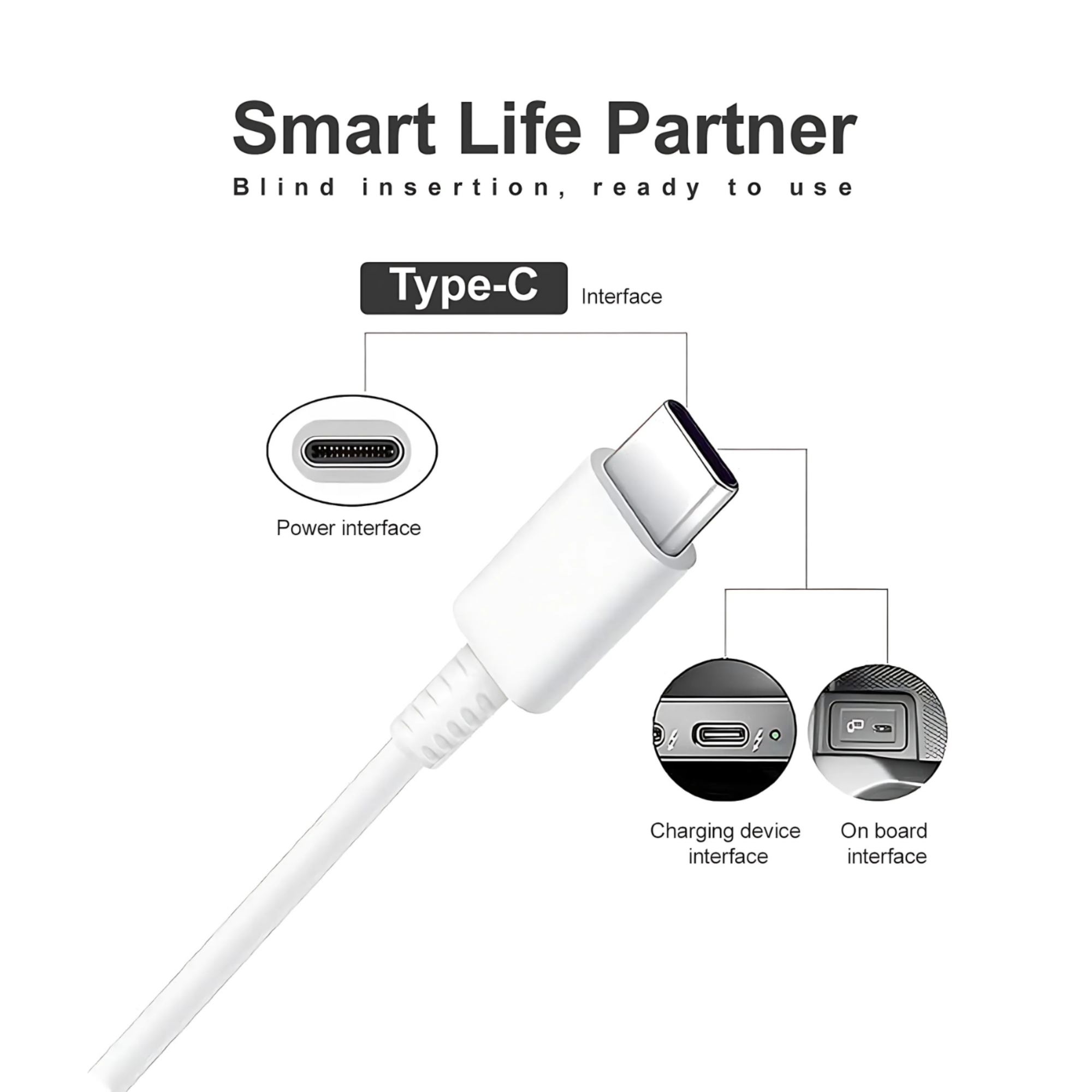 Muvit Type C to C 3.3 FT 25W Fast Charging USB C Cable High-Speed Data Transfer & Power Delivery, for Galaxy A06,F06,A16,M05s,A25,S25,M15,F15,A15,A14,M14,F14,M34,F34,S23 Type-C Cord, White
