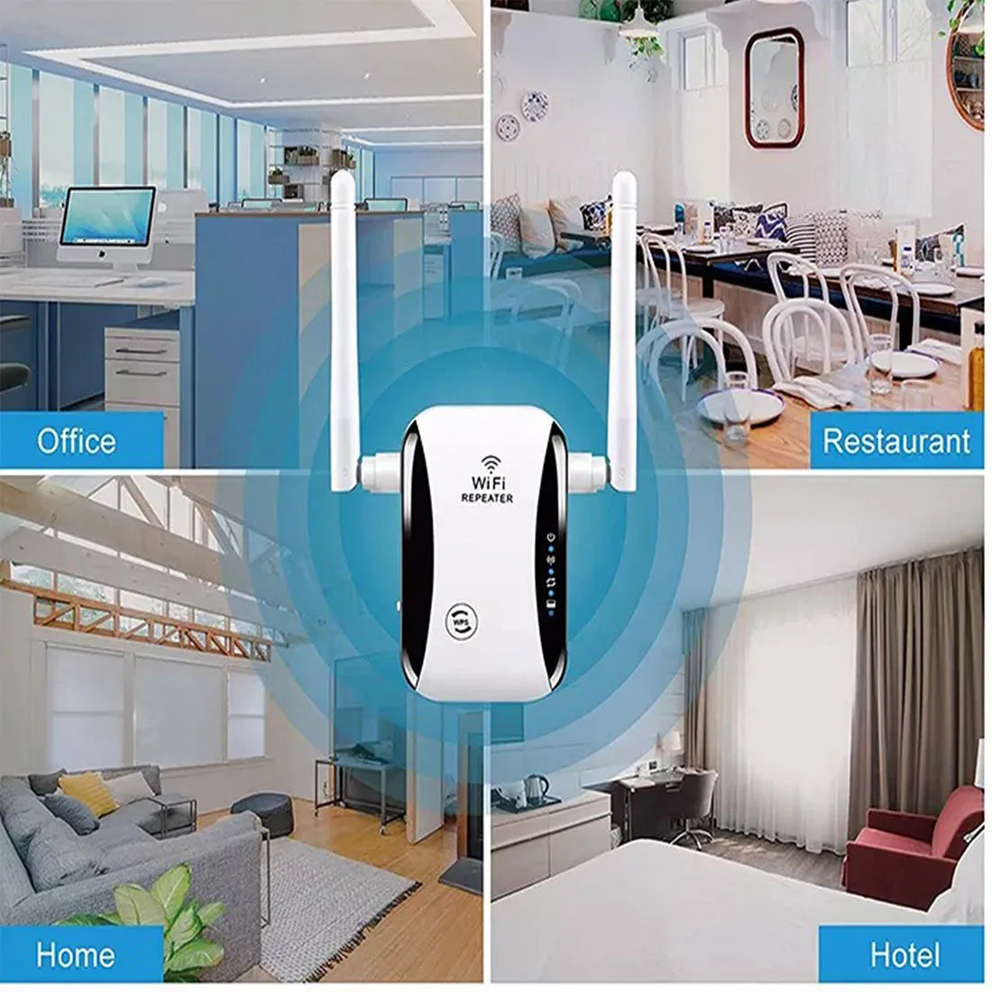 Muvit WiFi Range Extender Dual Antenna Up to 300Mbps