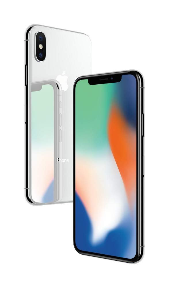 Apple iPhone X (Silver, 64GB) – Super Retina Display, Face ID, 4K Camera, Unlocked