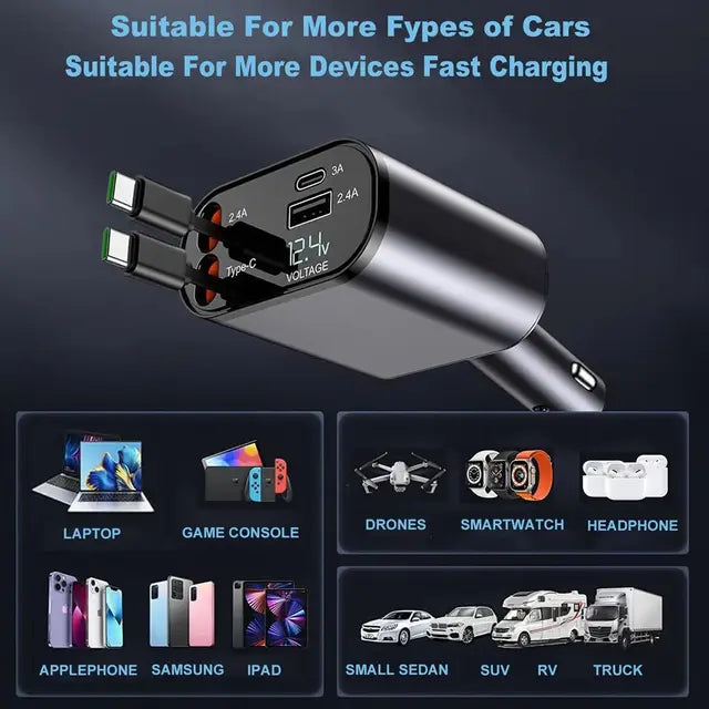 120W high-power output enables rapid charging for your devices.