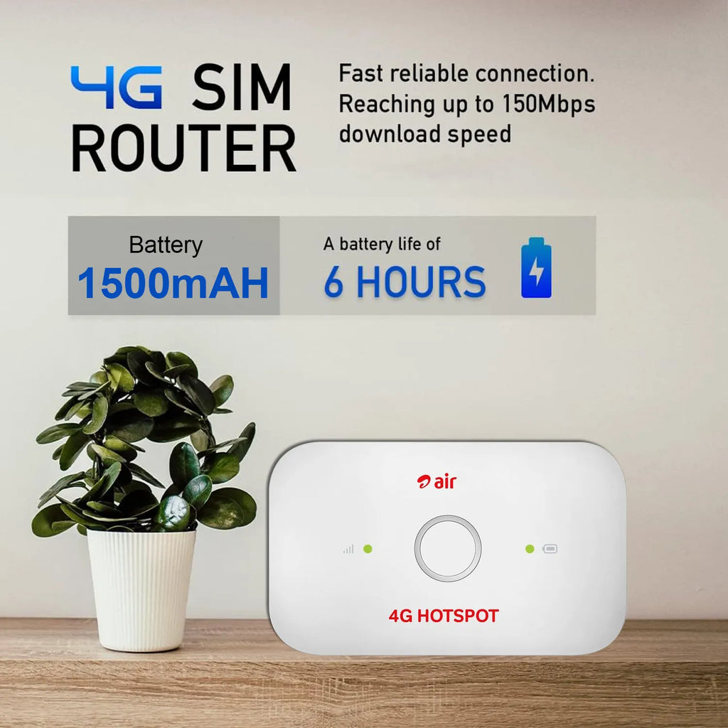 Muvit 4G LTE WiFi Dongle with Airtel SIM Support | 150Mbps Portable Hotspot Router with 2100mAh Battery