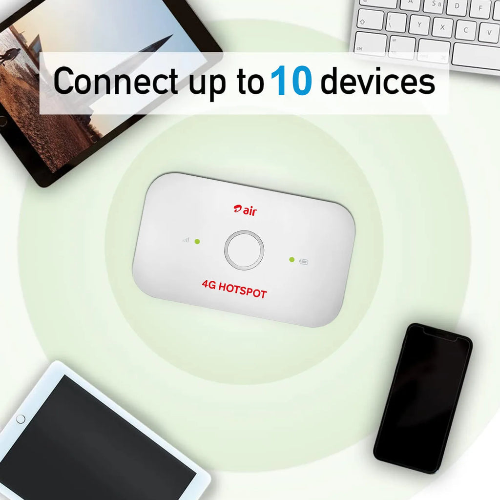 Muvit 4G LTE WiFi Dongle with Airtel SIM Support | 150Mbps Portable Hotspot Router with 2100mAh Battery