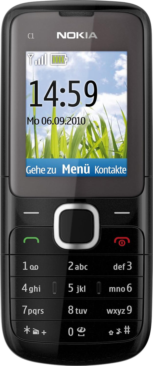 Nokia C1-01 Mobile Phone (4.5 cm (1.8 inch) Screen, Micro USB, VGA Camera) Dark Grey