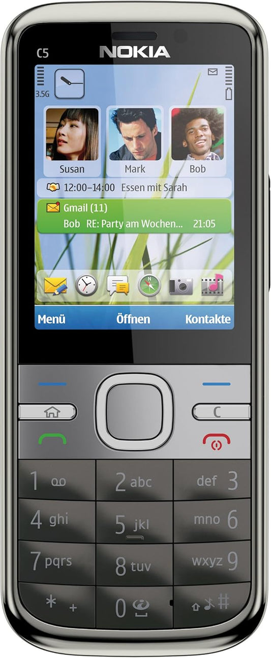 Nokia C5 Smartphone with 5.5 cm (2.2 inch) Display, Bluetooth, 3.2 MP Camera, Warm Grey