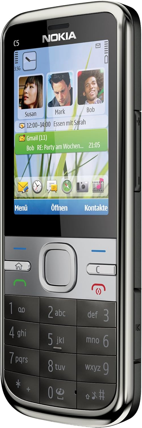 Nokia C5 Smartphone with 5.5 cm (2.2 inch) Display, Bluetooth, 3.2 MP Camera, Warm Grey