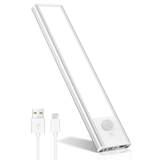 Muvit LED Motion Sensor Cabinet Light – Rechargeable 40-LED Wireless Night Light with Adjustable Brightness, Warm/Natural/White Modes for Bedroom, Stairs, Bathroom & Kitchen