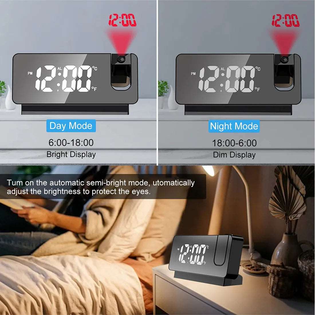 Muvit Projection Digital Alarm Clock For Bedroom