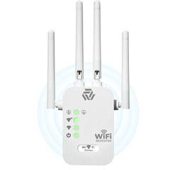 Muvit 4 Antenna WiFi Range Extender Router Upto 300Mbps for Home and Office