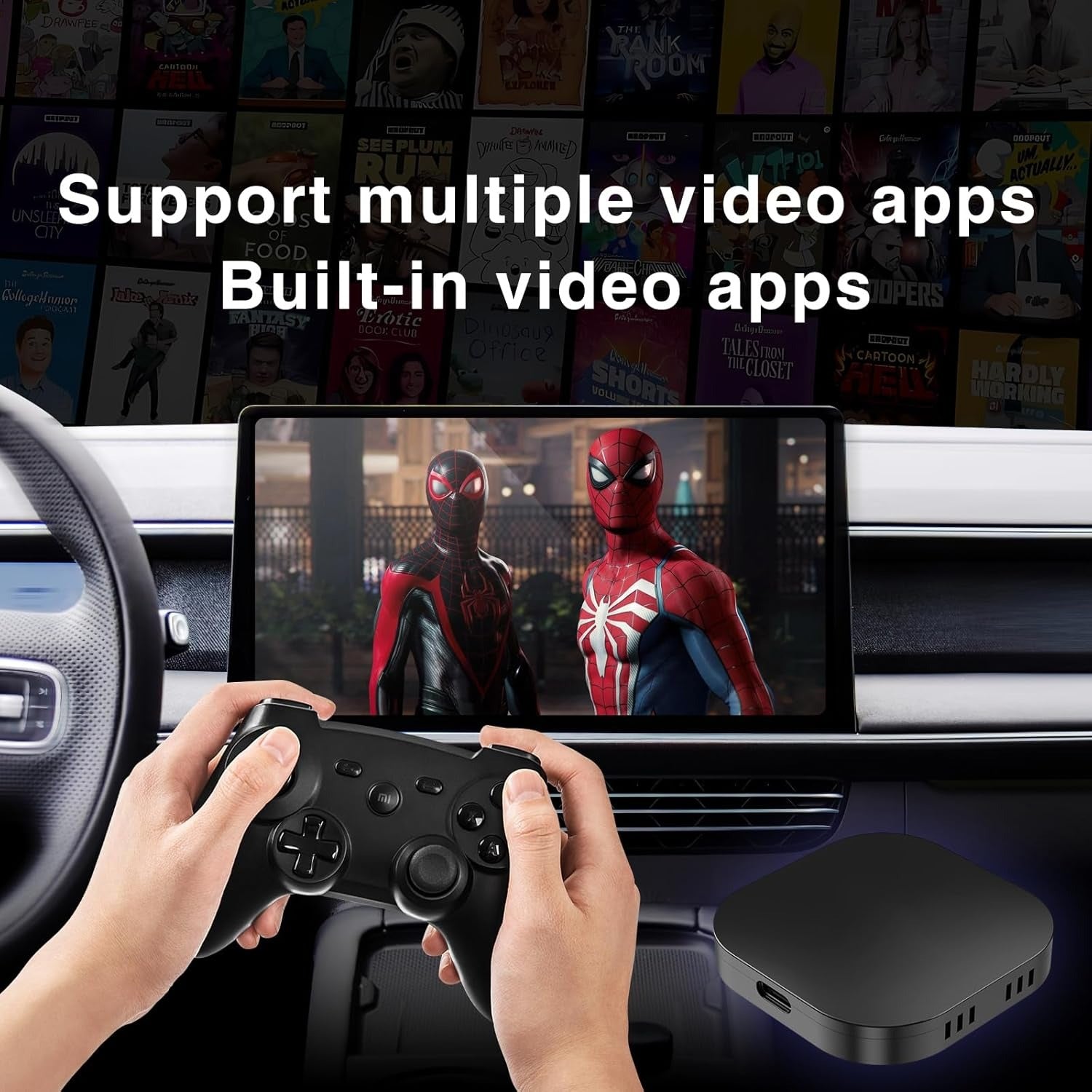 Muvit CarPlay & Android Auto Adapter | Smart AI Box for Seamless Wireless Connect, All OTT Streaming, Voice, Navigation & Music | Plug & Play Dongle Ultimate Wireless Drive Experience