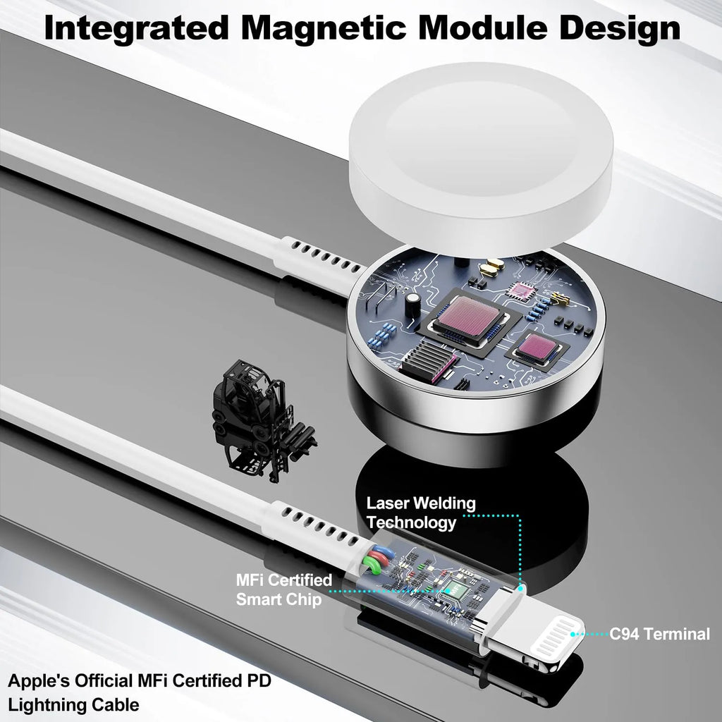 Muvit 2-in-1 Magnetic iWatch & iPhone Charger Cable | USB-C Fast Charging Cable