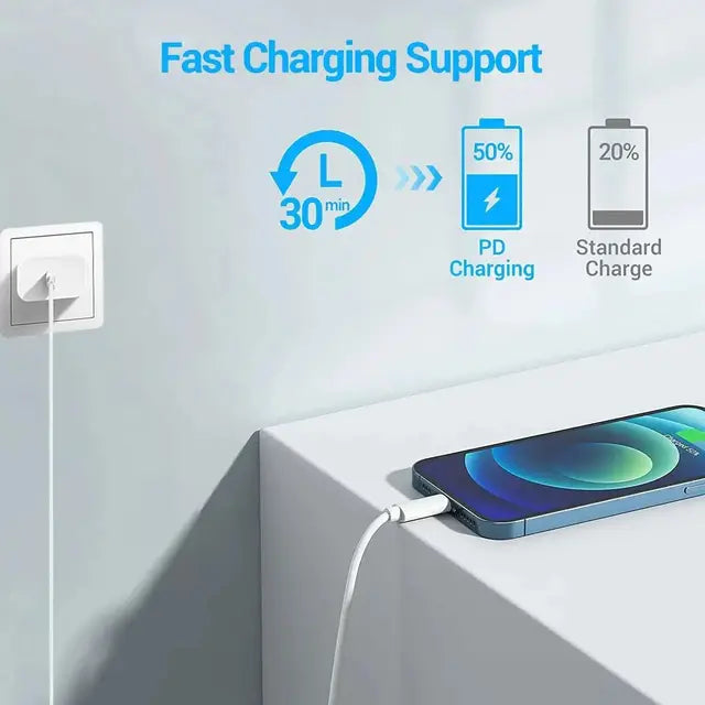 Muvit 67W SonicCharge 3.0 Charger Adapter demonstrating fast charging support with 50% charge in 30 minutes for Xiaomi phones.