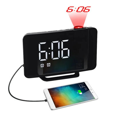 Muvit Digital LED Projection Alarm Clock With FM Radio