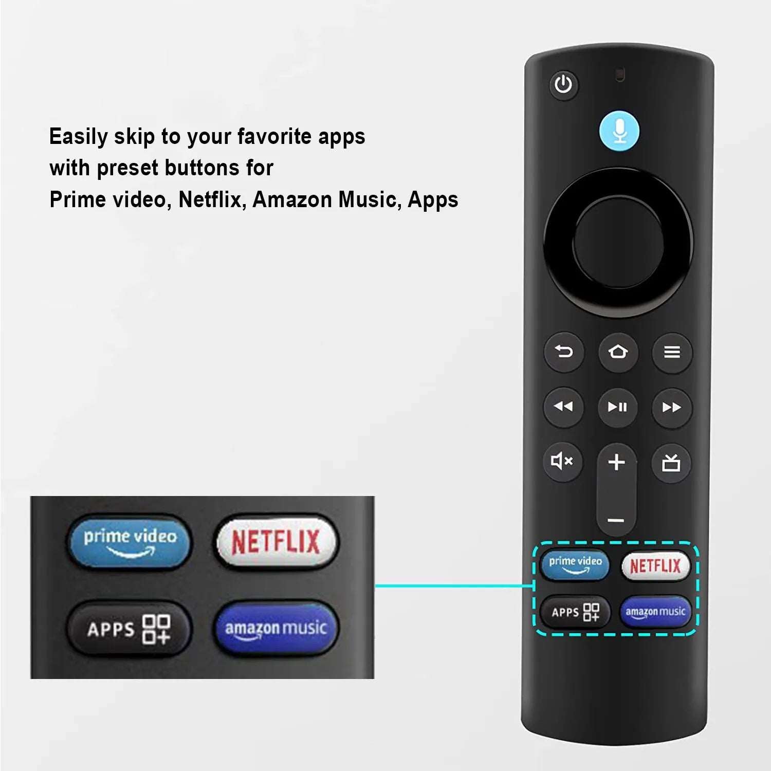 Muvit Fire Tv Stick Remote with Alexa Voice Control (3rd Generation)