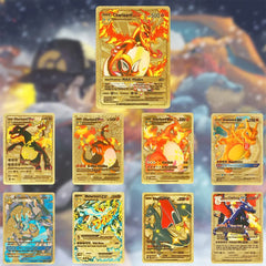 Pokémon Gold Foil Playing Cards (100 Cards) | Premium Waterproof Collectible Deck | Luxury Golden Trading Cards for Fans & Collectors
