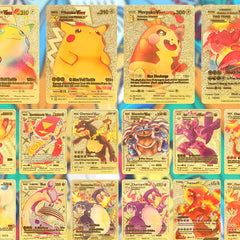 Pokémon Gold Foil Playing Cards (100 Cards) | Premium Waterproof Collectible Deck | Luxury Golden Trading Cards for Fans & Collectors