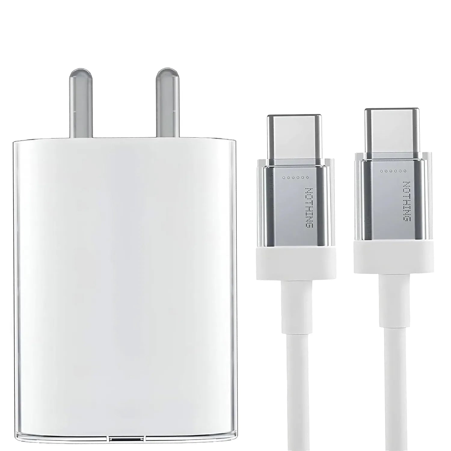 Muvit 45W USB Type-C Fast Charger Adapter with Type-C Cable Compatible with Nothing Phone  | Fast Charging Wall Charger – White
