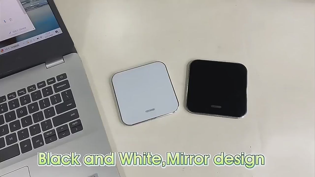 Muvit 15W Wireless Charging Pad | Fast Qi Charger for iPhone & Samsung | Slim Type-C Wireless Charger Pad