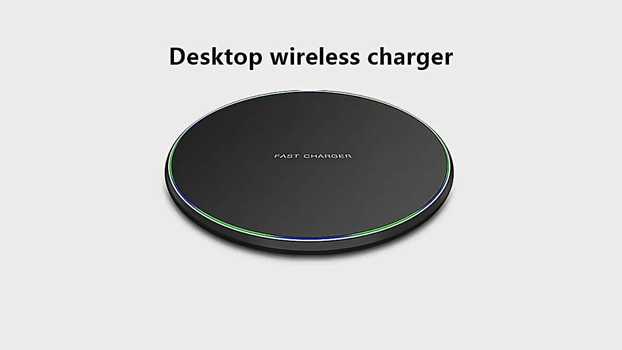 Muvit 15W Magnetic Wireless Charger Pad | Fast Qi Slim Round Charging Pad (Black)