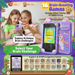 Kids Smart Phone for Girls & Boys (Purple) – 2.8" Touchscreen Toy Phone with Dual Camera, Games & Learning Features