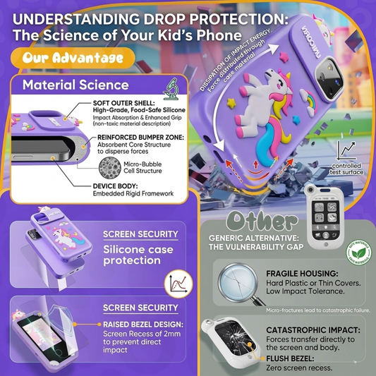 Kids Smart Phone for Girls & Boys (Purple) – 2.8" Touchscreen Toy Phone with Dual Camera, Games & Learning Features