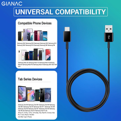 Muvit 45W Fast Charging USB A to Type-C Cable (3.1A) – Quick Charge & Data Sync for Samsung Galaxy