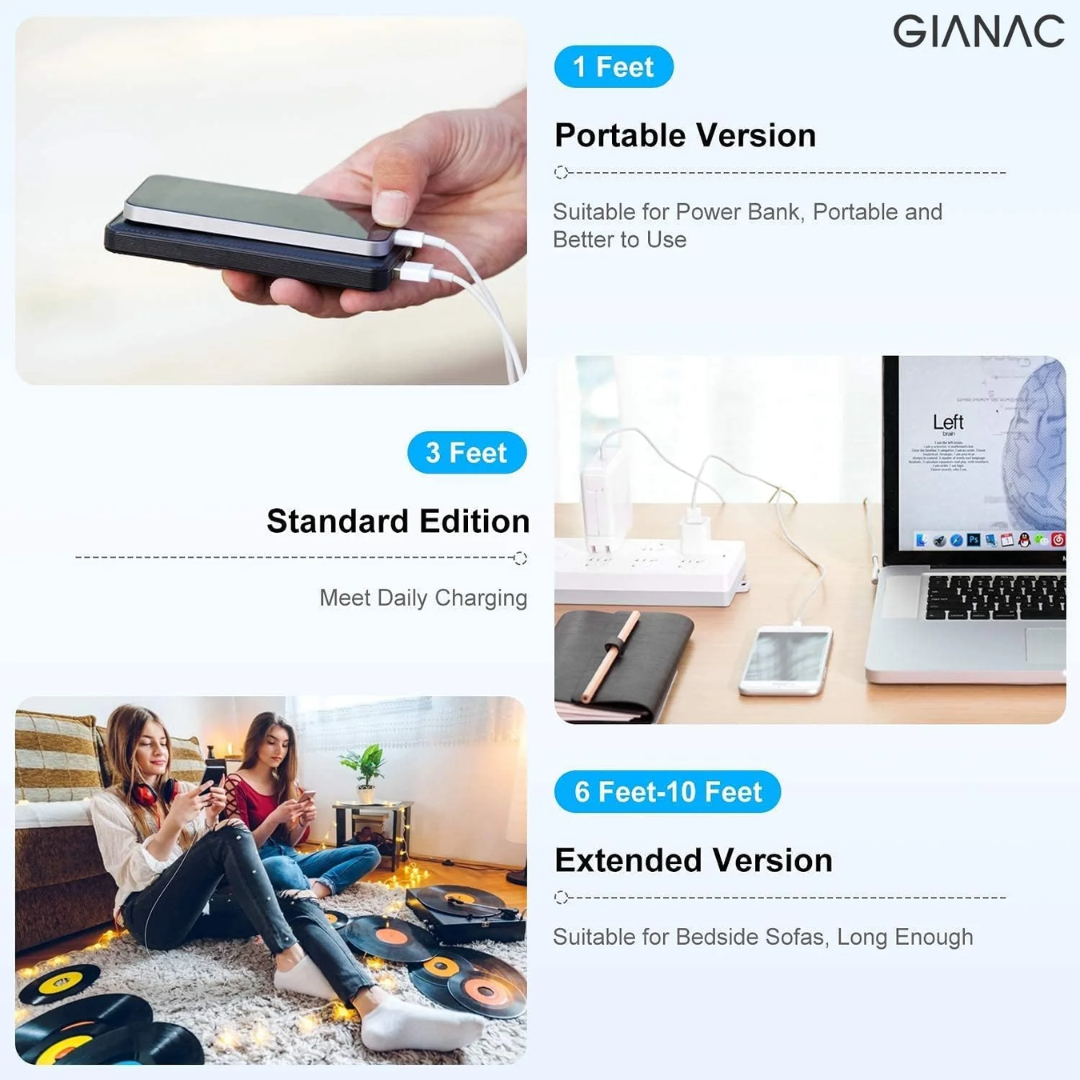 Muvit USB to Lightning Cable 60W Fast Charging (MFi Certified) for iPhone & iPad