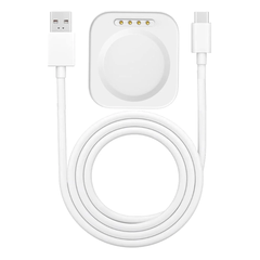 Muvit Smartwatch Magnetic Fast Charger for OnePlus Watch 2 / 2R (White) | USB Charging Cable Dock with Magnetic Alignment