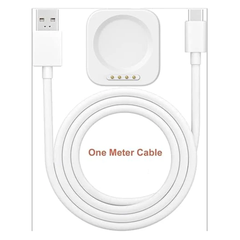 Muvit Smartwatch Magnetic Fast Charger for OnePlus Watch 2 / 2R (White) | USB Charging Cable Dock with Magnetic Alignment
