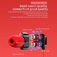 Muvit USB Type-C Wired Earphones with Mic & Noise Isolation | Stereo Headphones  (Red)