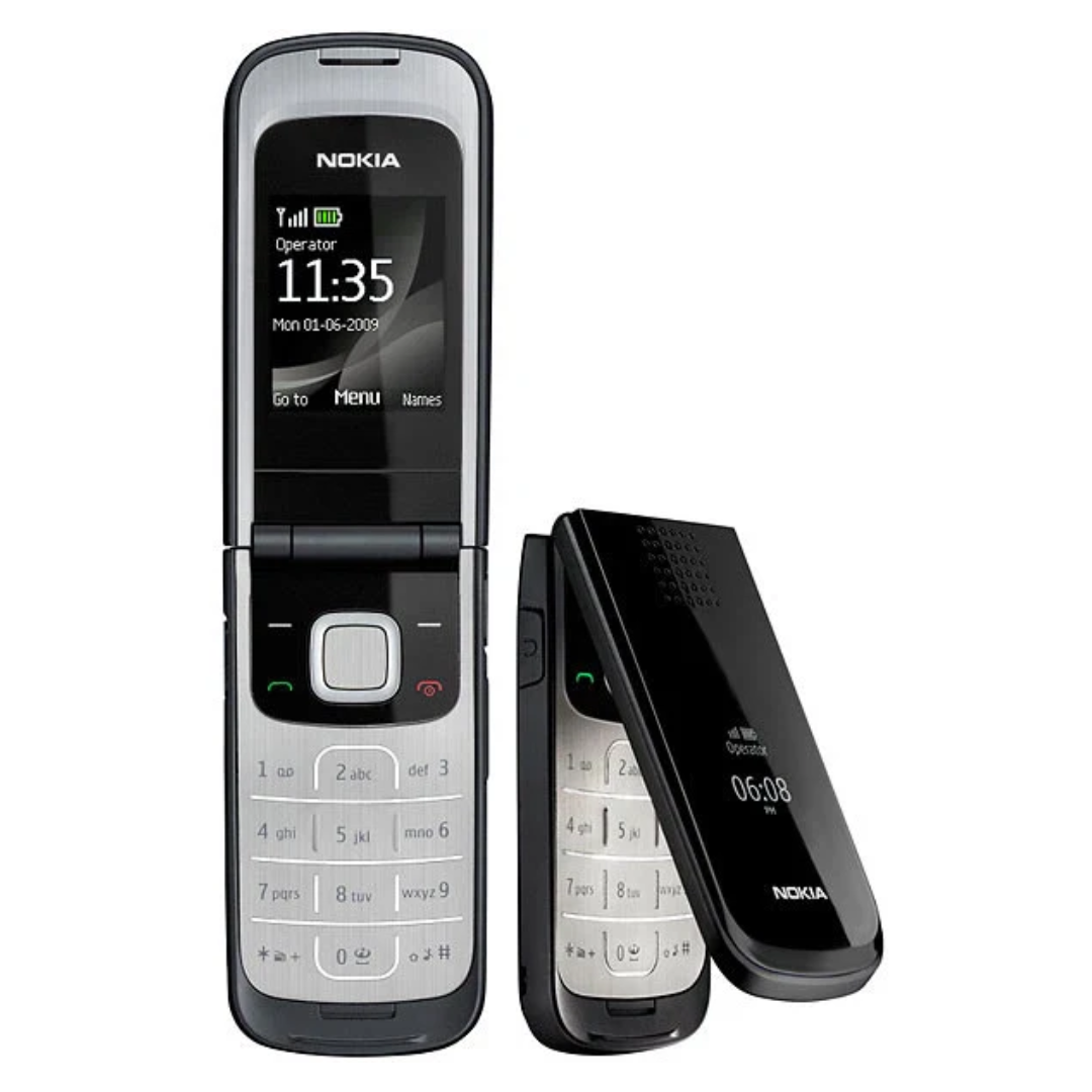 Nokia flip phone on a white background