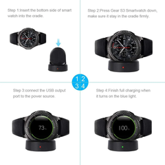 Muvit Watch Charger Compatible with Samsung Smartwatch S2/S3/S4 Charging Dock Galaxy Sport Smart Watch Accessories with USB Charging Cable