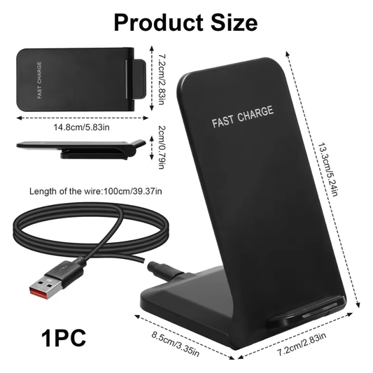 Muvit 15W Fast Wireless Charger Foldable Stand – Dual Device Charging | Qi Certified