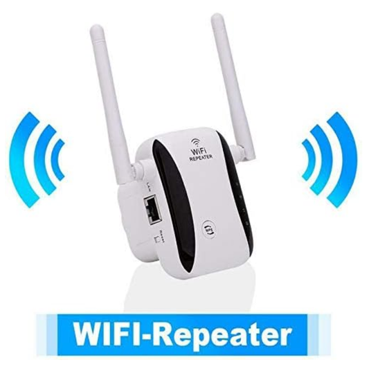 Muvit WiFi Range Extender 300Mbps Dual Antenna Signal Booster – 2.4GHz Repeater with Ethernet Port & WPS