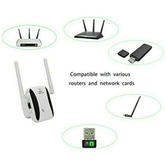 Muvit WiFi Range Extender 300Mbps Dual Antenna Signal Booster – 2.4GHz Repeater with Ethernet Port & WPS