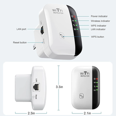 Muvit WiFi Range Extender 300Mbps Signal Booster Single Band – 2.4GHz Repeater with LAN Port & WPS