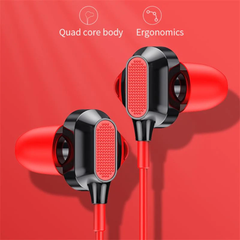 Muvit USB Type-C Wired Earphones with Mic & Noise Isolation | Stereo Headphones  (Red)